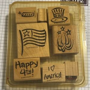 Stampin' Up! Patriotic Wooden Stamp Set - Happy Fourth